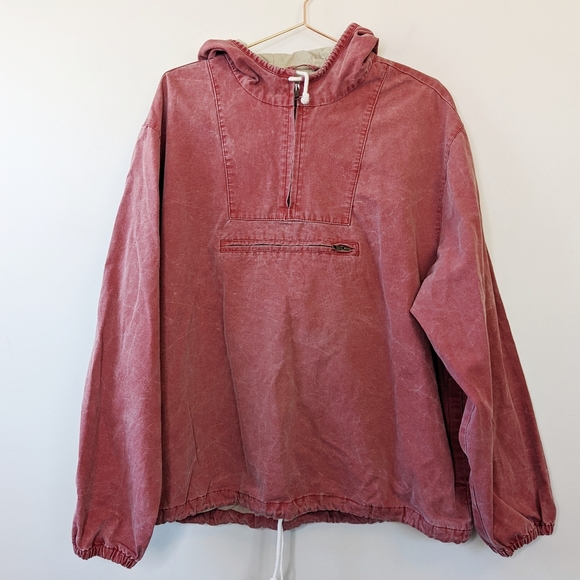 Vintage 90s/Y2K Anorak Distressed Wash Quarter Zip Pull Over Jacket - Picture 2 of 11